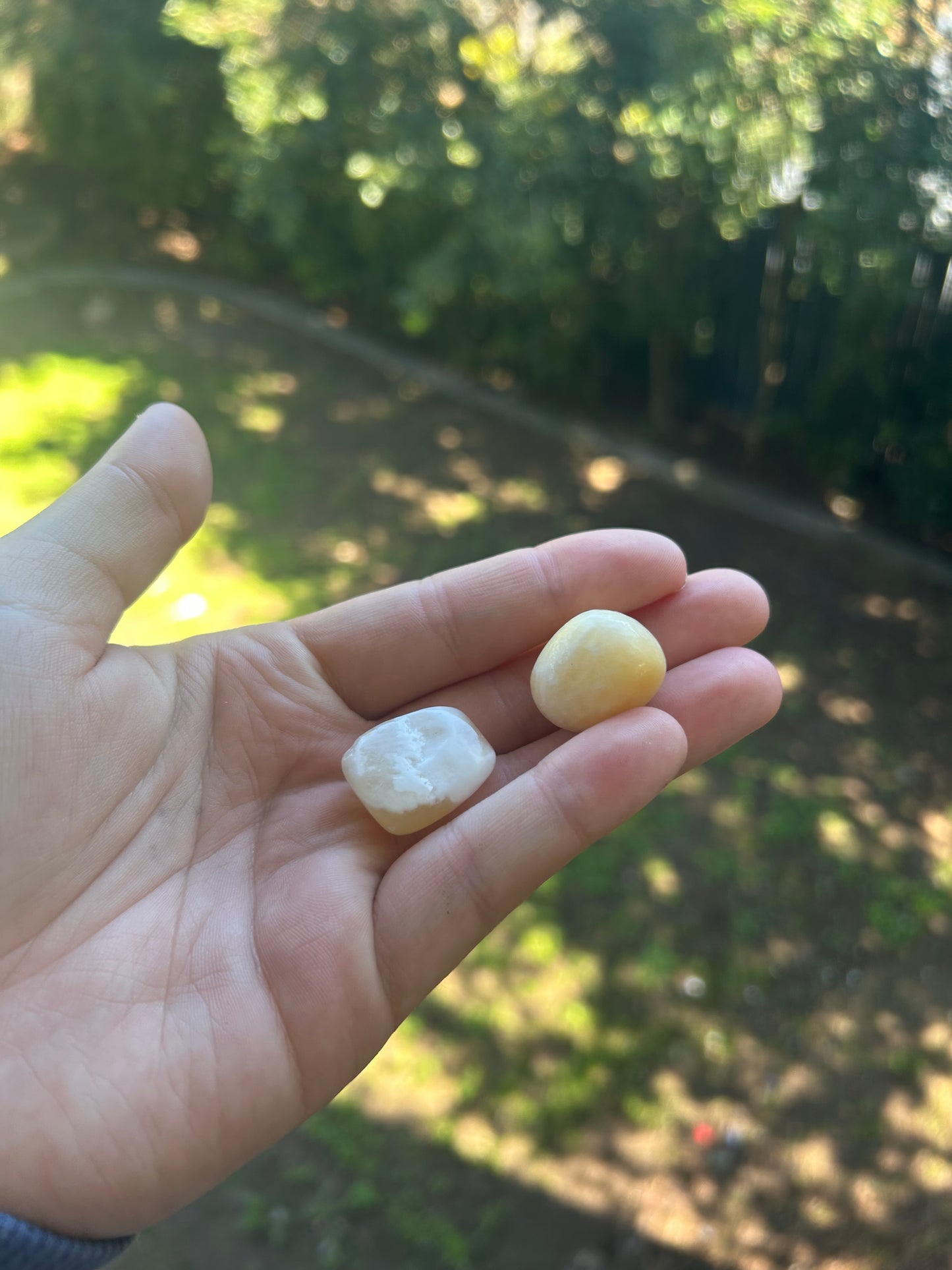 Orange calcite tumble