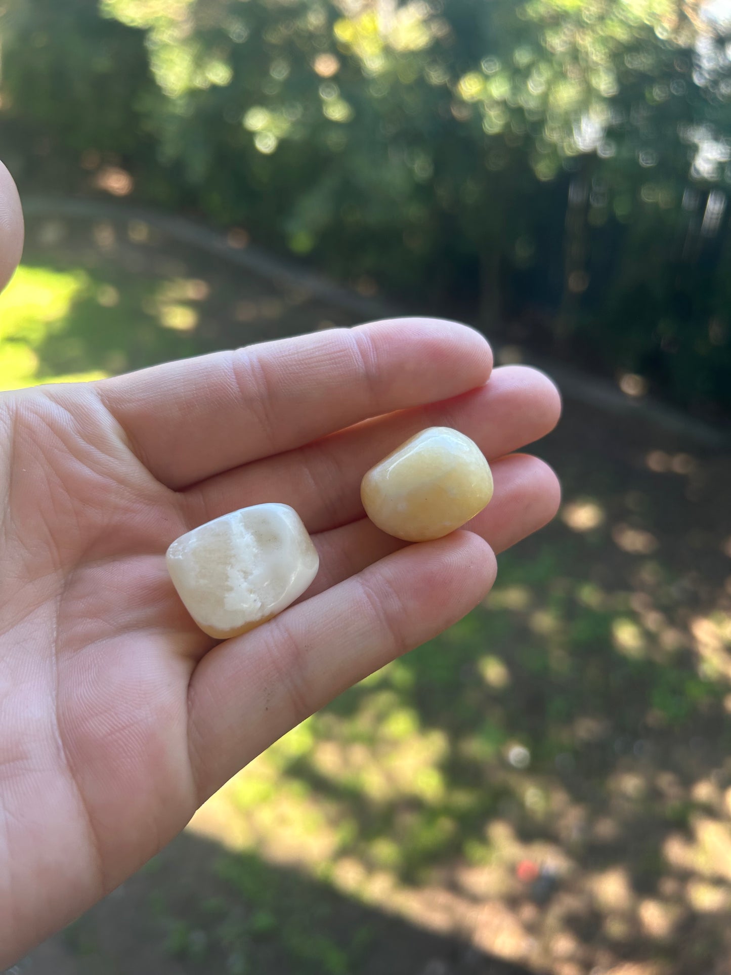 Orange calcite tumble