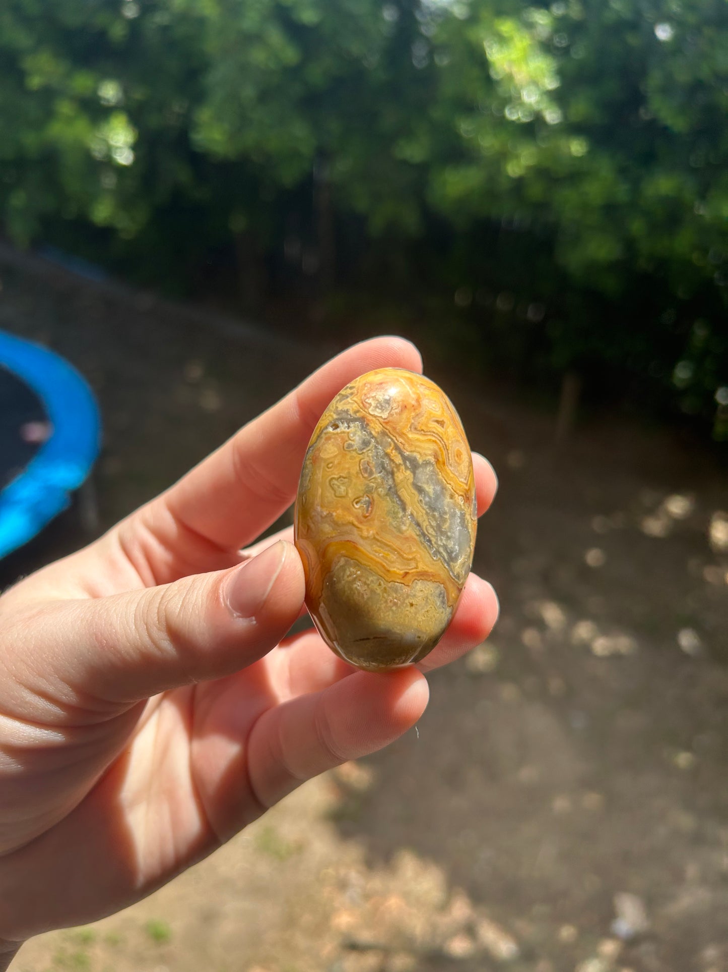 Crazy lace agate palm stone