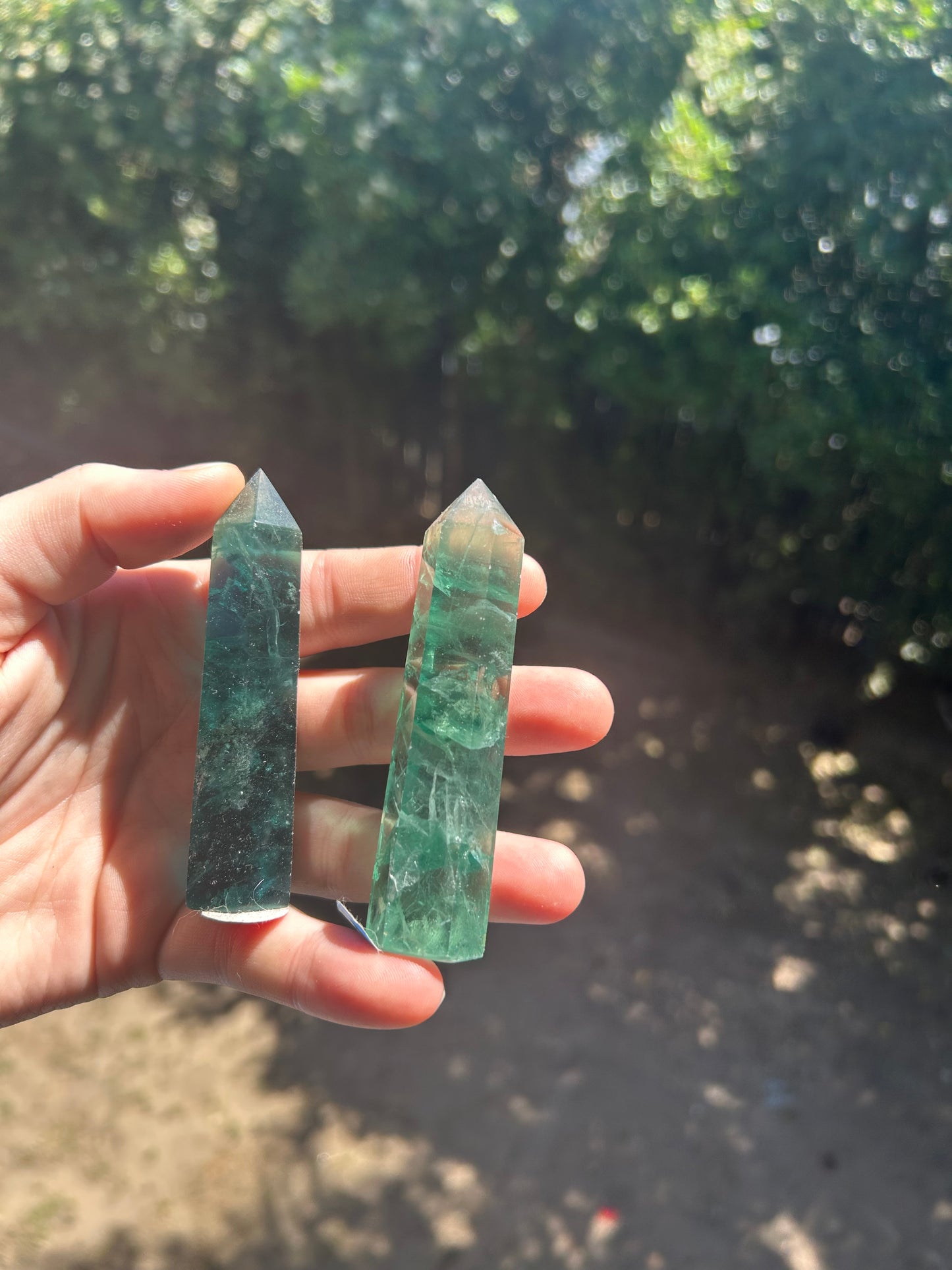 Discounted green fluorite tower