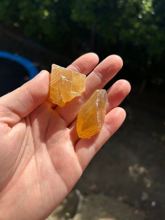 Juicy raw orange calcite