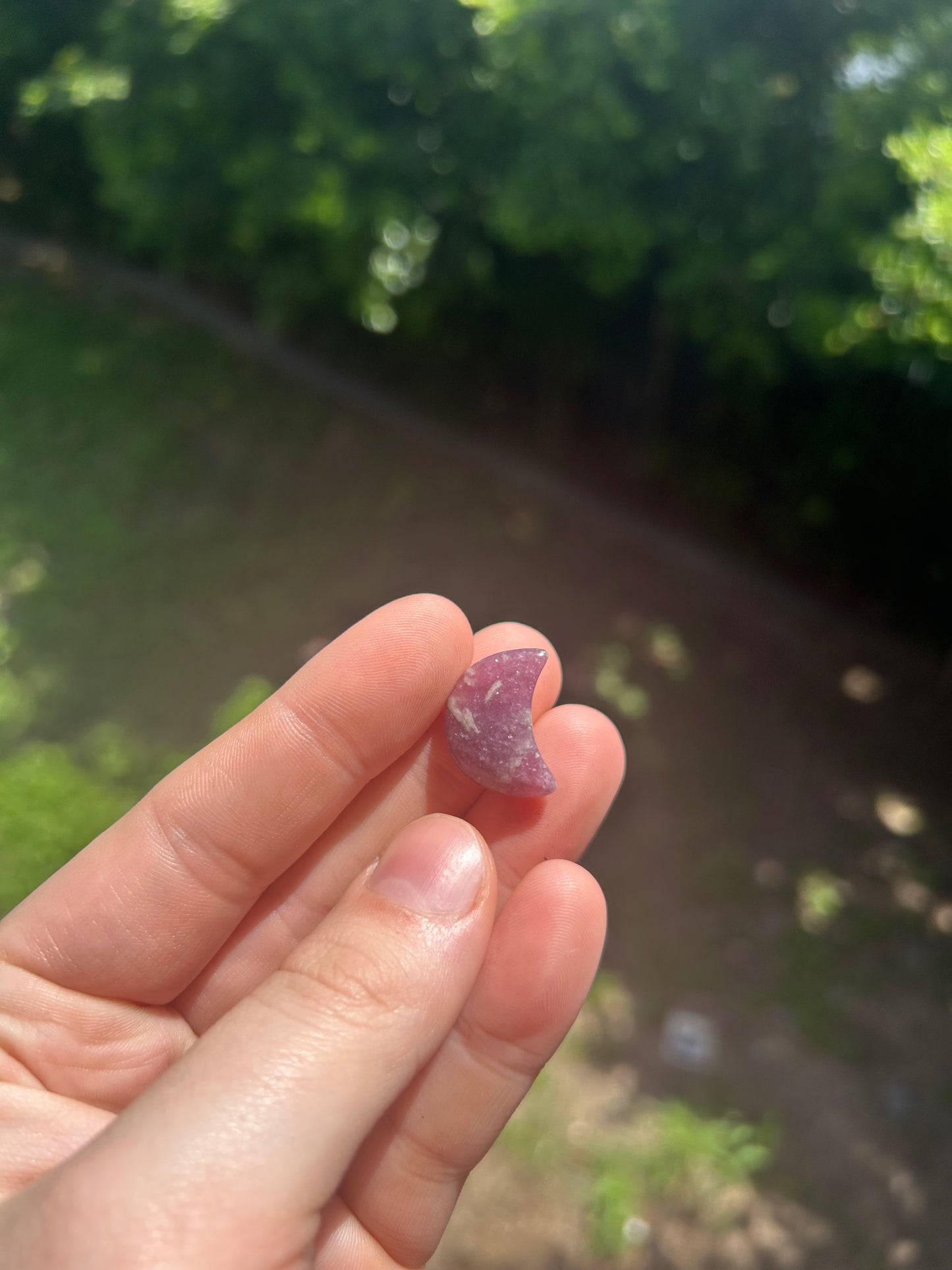 Mini lepidolite moon