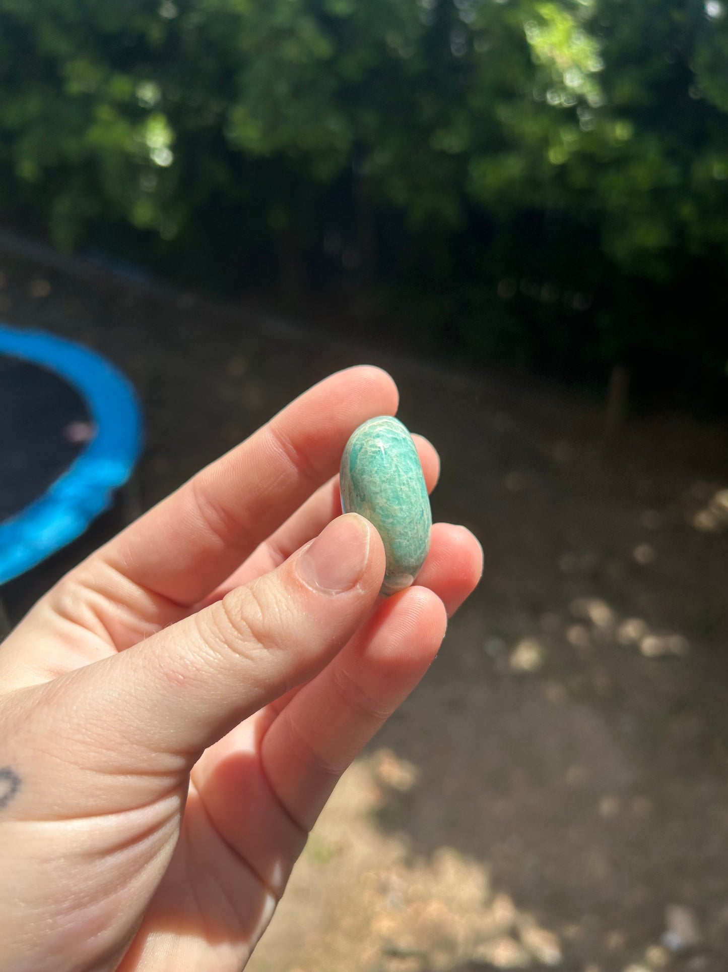 Small amazonite palm stone