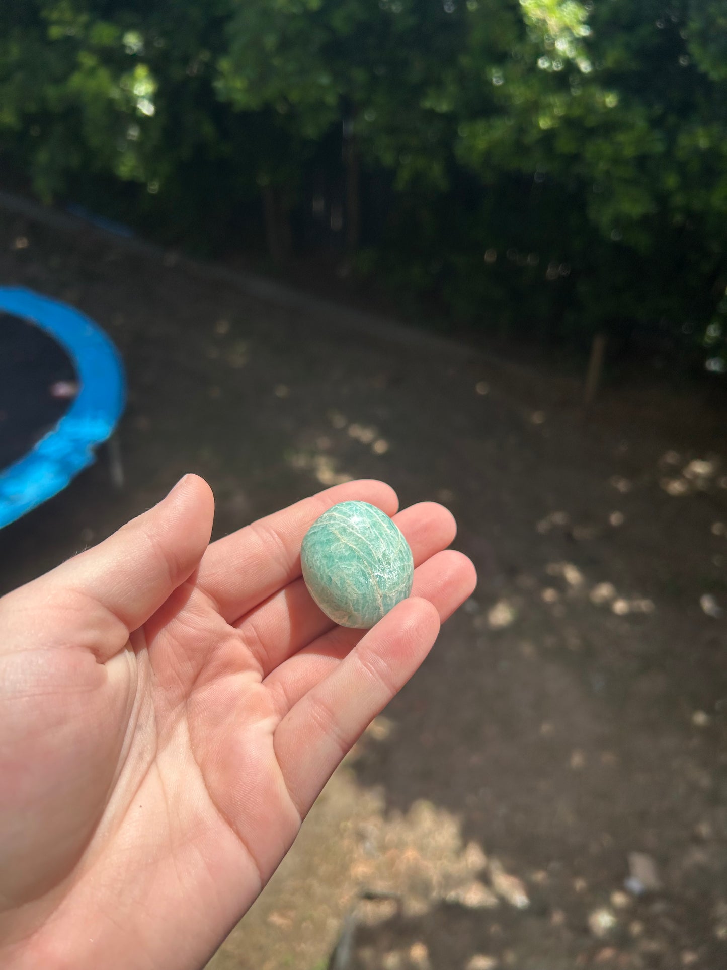 Small amazonite palm stone