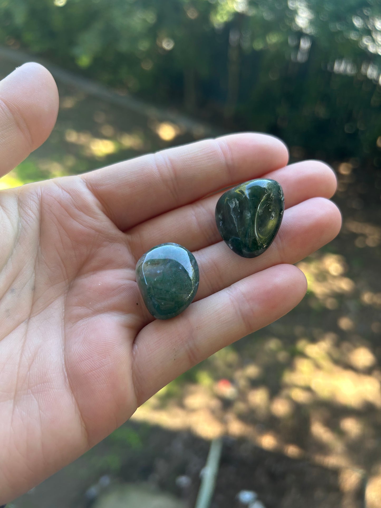 Moss agate tumble