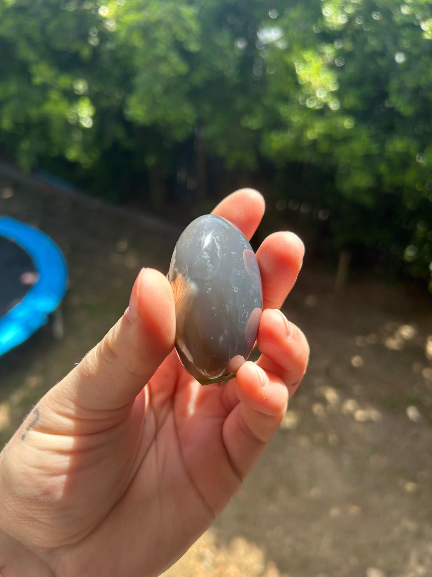 Orca agate palm stone a*