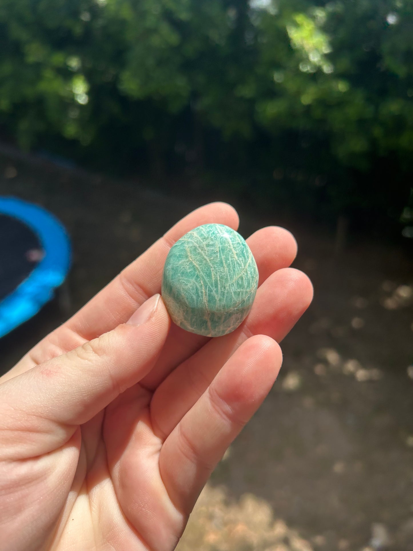 Small amazonite palm stone