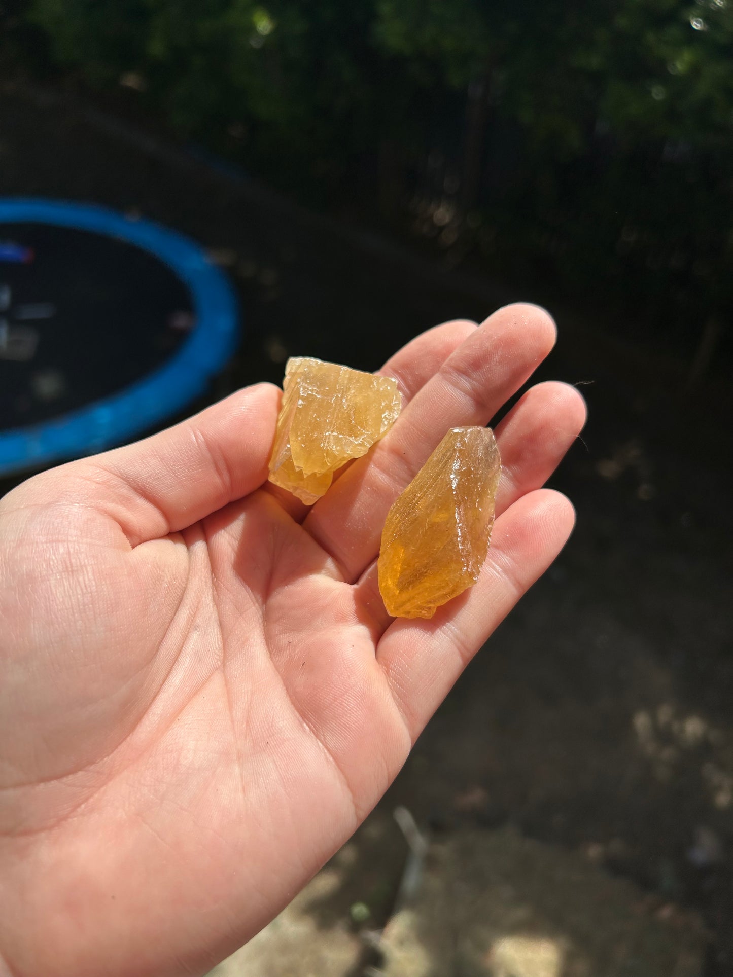 Juicy raw orange calcite