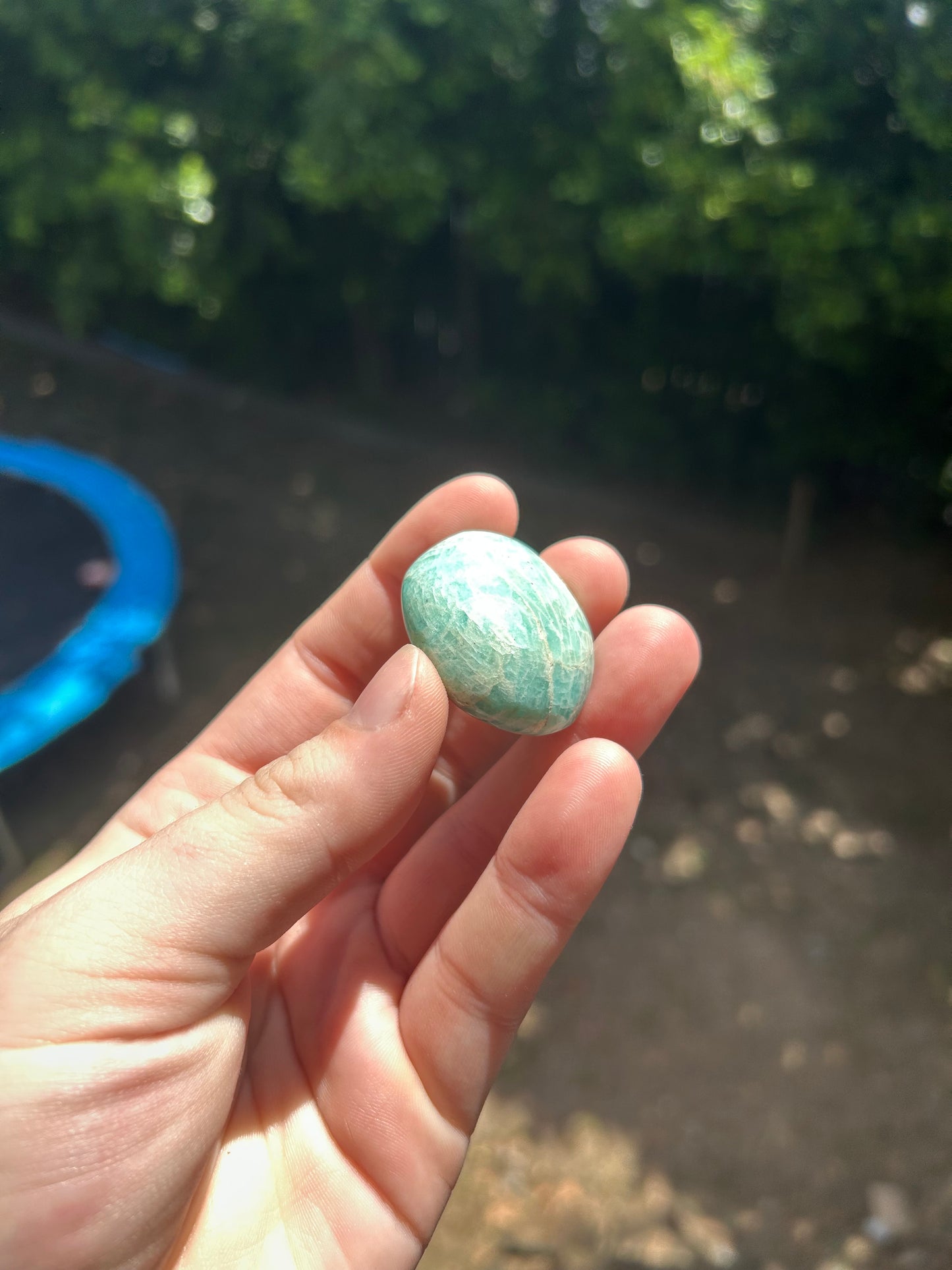 Small amazonite palm stone