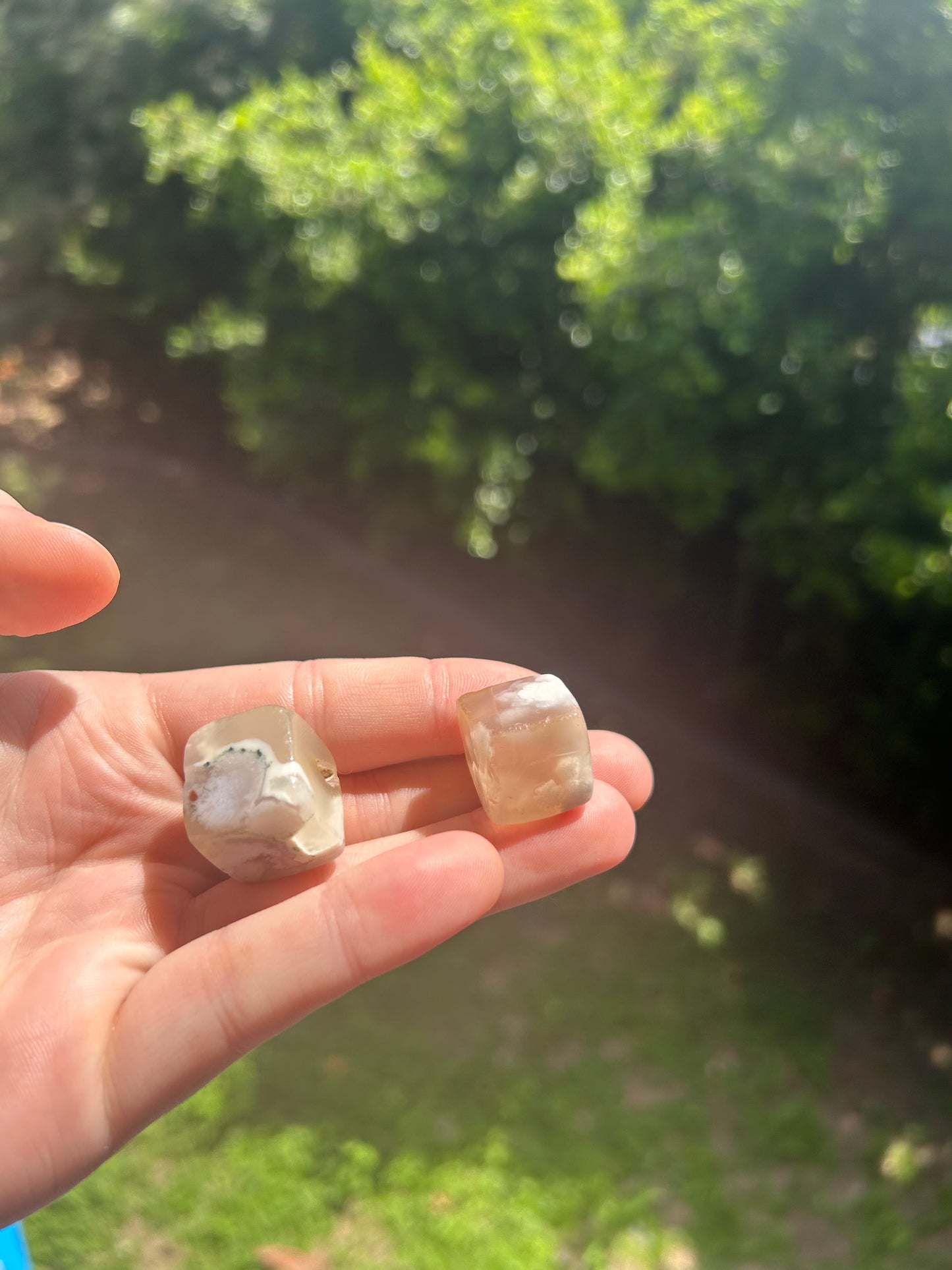 Flower agate cube