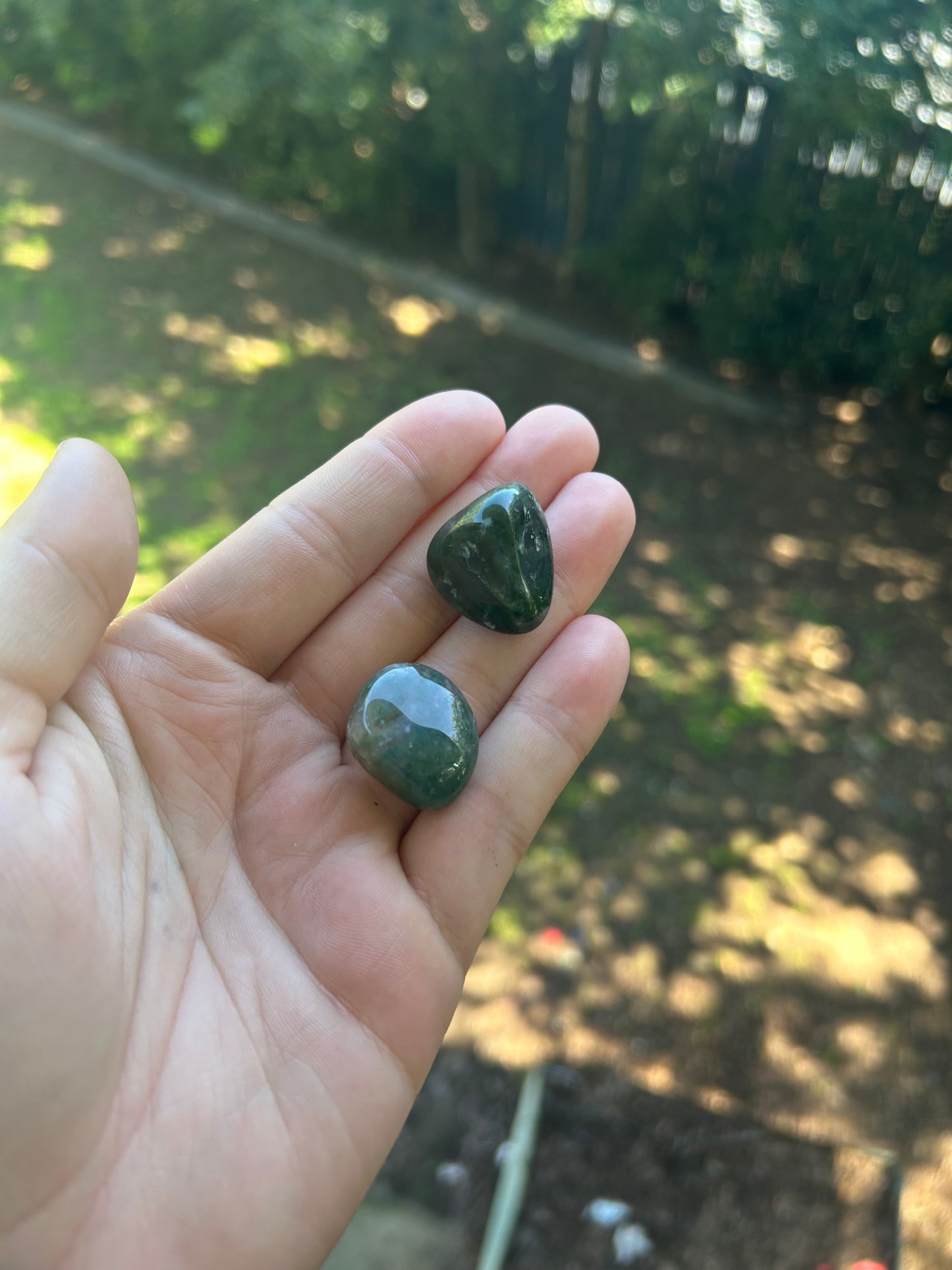 Moss agate tumble