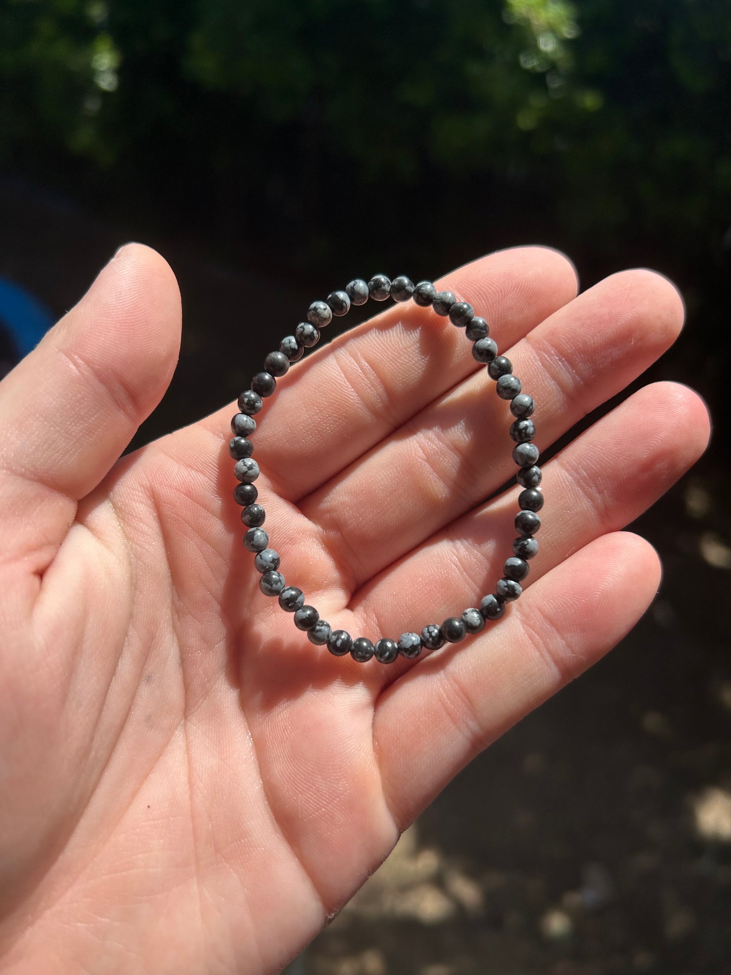 Snowflake obsidian bracelet