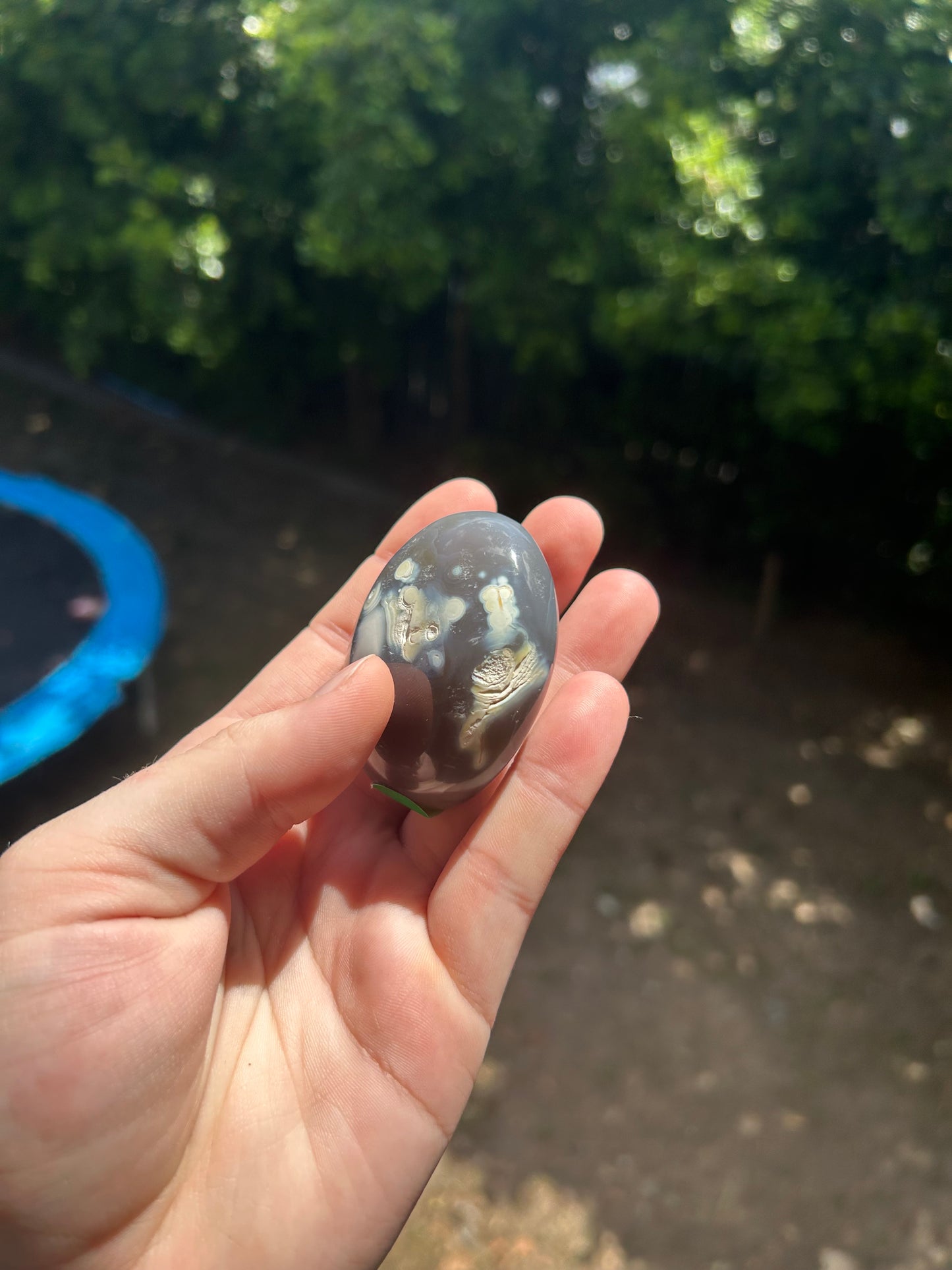 Orca agate palm stone a*