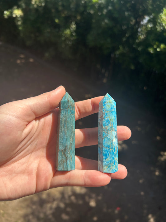 Blue apatite tower