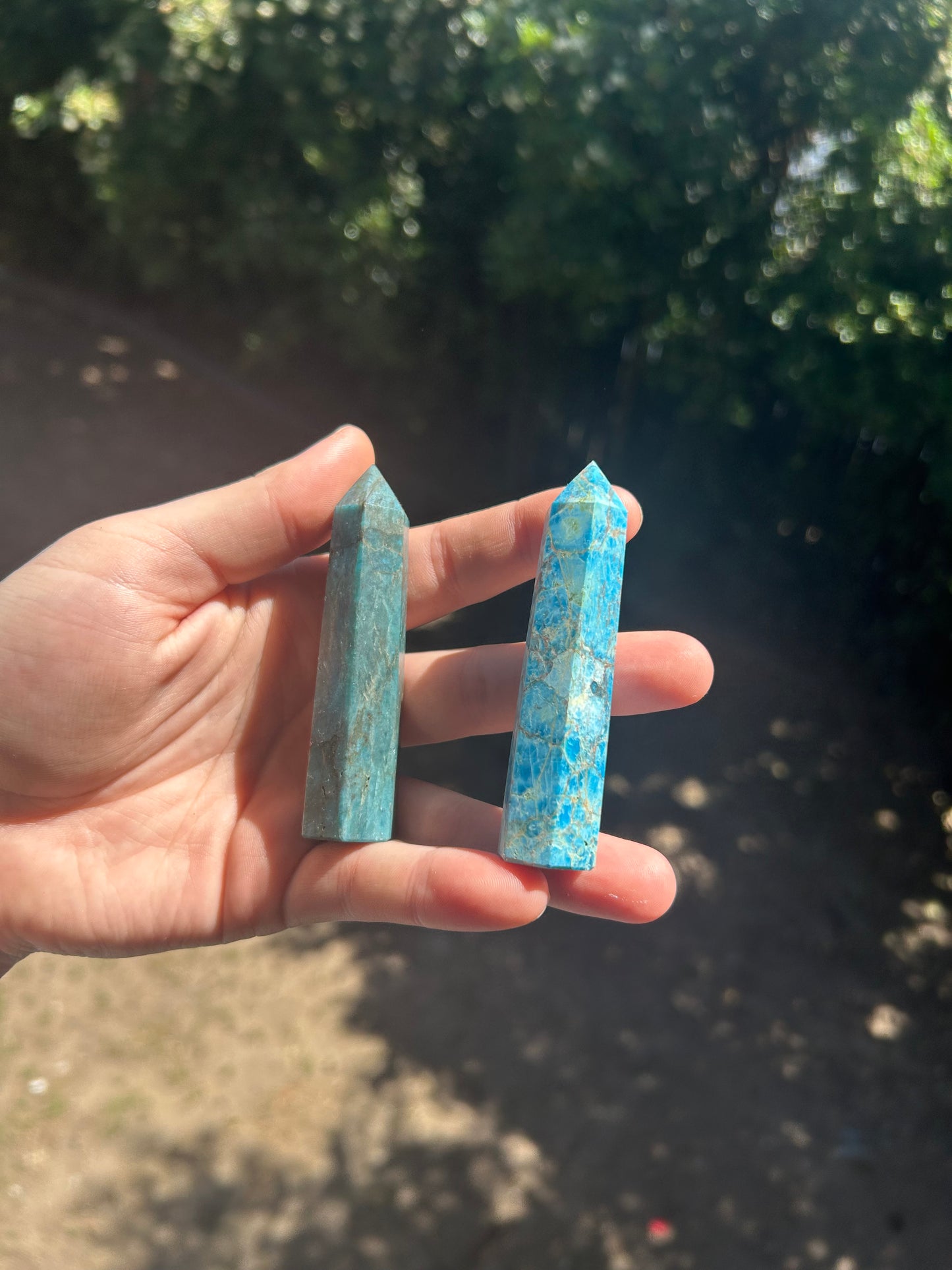 Blue apatite tower