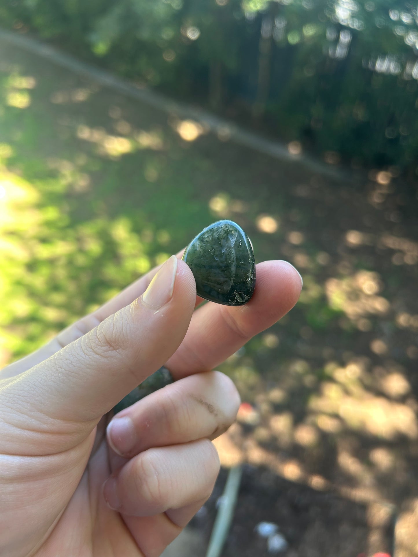 Moss agate tumble