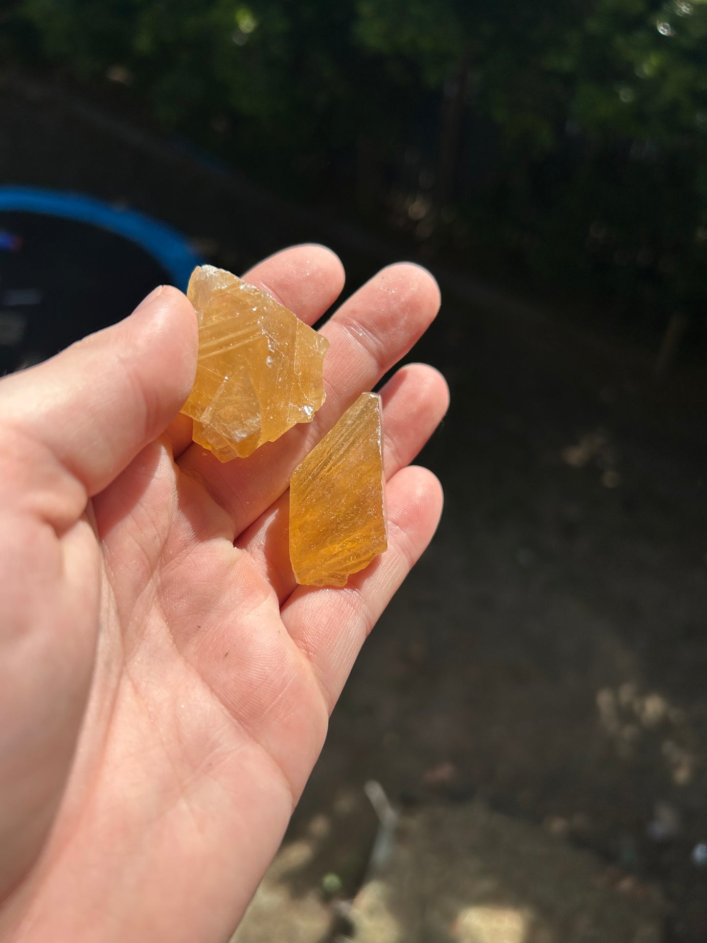 Juicy raw orange calcite